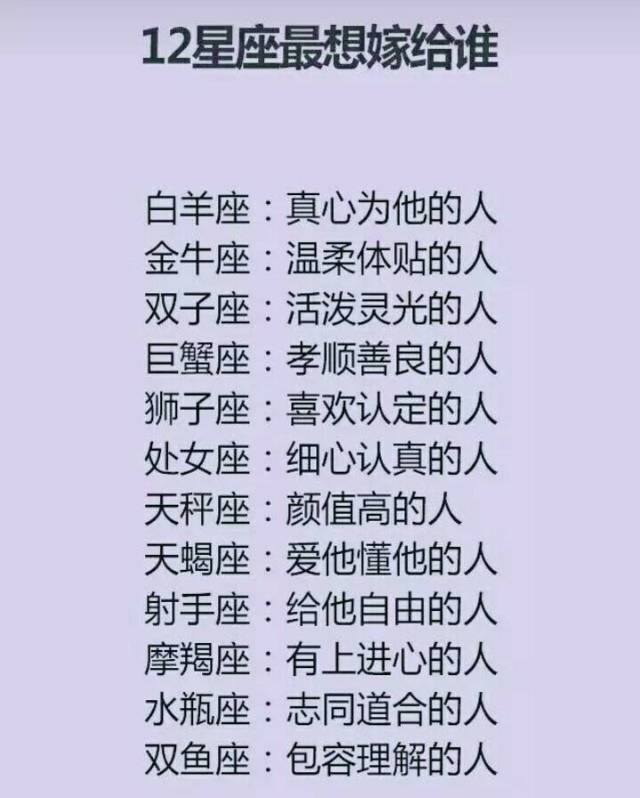 十二星座命中注定的爱情