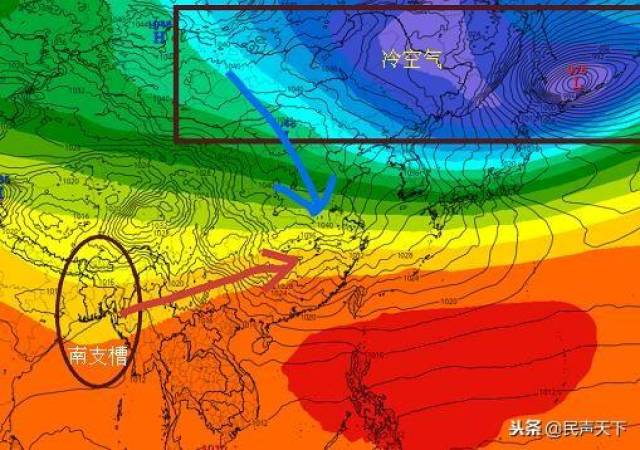 南支槽与冷高压(资料图/发)