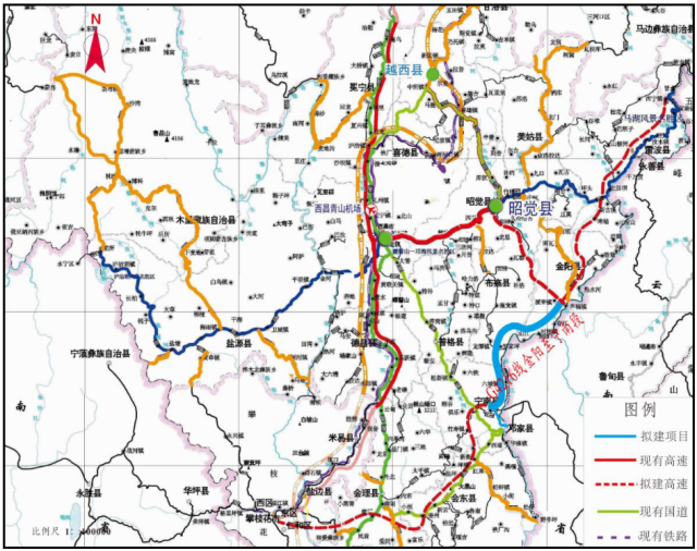 公路位于凉山彝族自治州境内,属于成都至丽江高速(宜攀高速)的一段