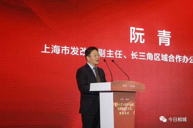 上海市发改委副主任,长三角区域合作办公室常务副主任阮青致辞