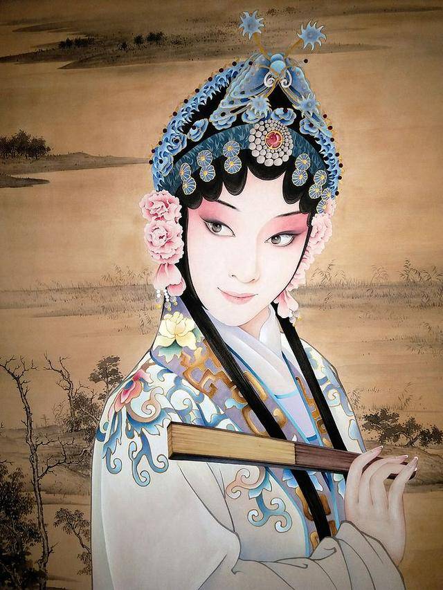 90后美女画家丁玉蝶笔下的京剧国粹人物及现代美女工笔画