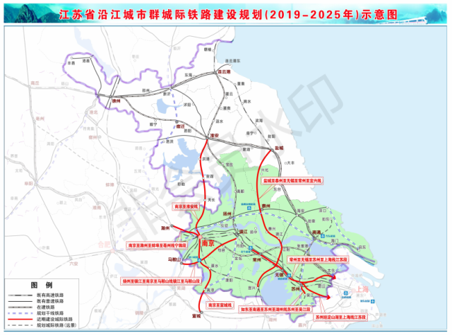 批复《江苏省沿江城市群城际铁路建设规划(2019-2025年)