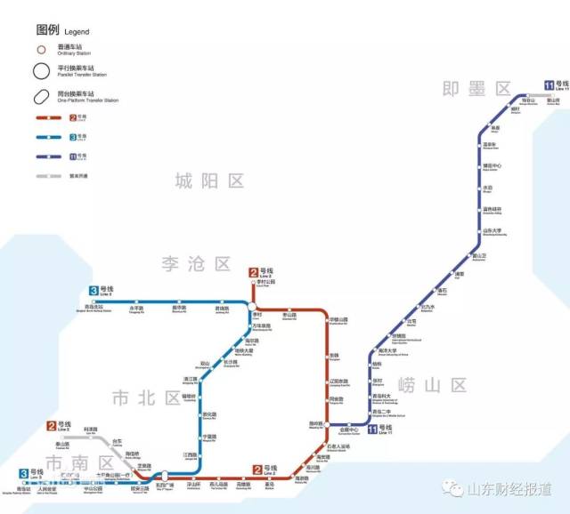 预计到2021年,青岛将形成8条运营线路,总长332公里的地铁网络.