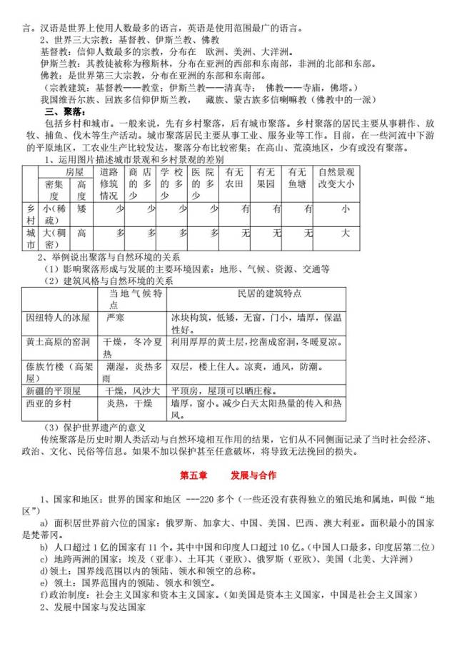 初中地理 |七年级地理上册知识点总结(人教版)