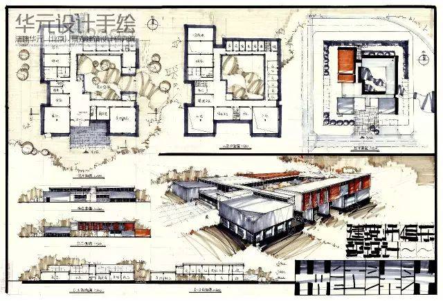 攻略| 中建院,中规院,清华院入职快题考试版式,马克笔