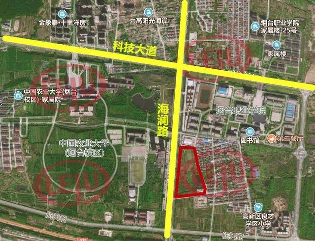 位于中国农业大学烟台校区东侧,北临烟台职业学院,靠近力高阳光海岸