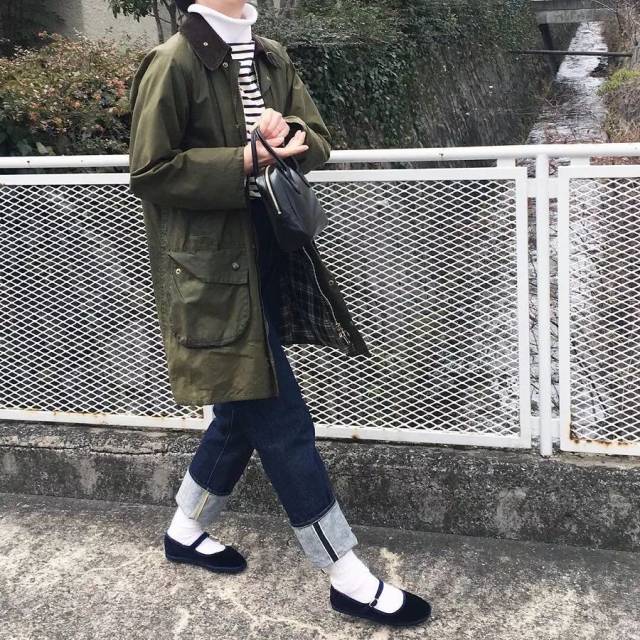 最后mr tiger觉得务必分享一些女生的barbour穿搭,让喜欢工装的女生