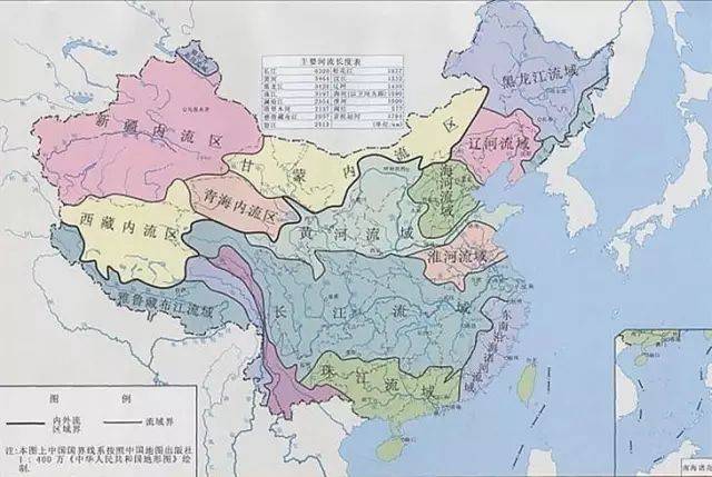 中国主要水系界线