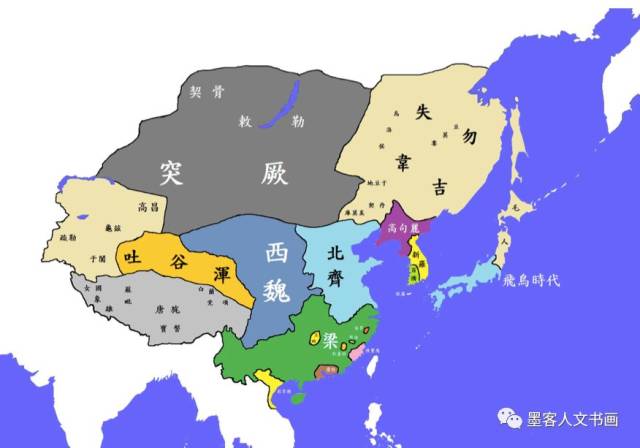 公元563年,梁朝灭亡,陈朝建立,至此北周,北齐,陈三足鼎立.