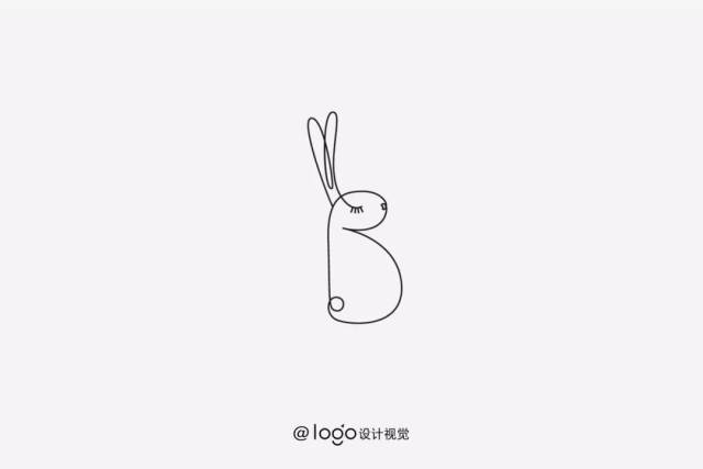 一组以兔子为元素的logo设计.