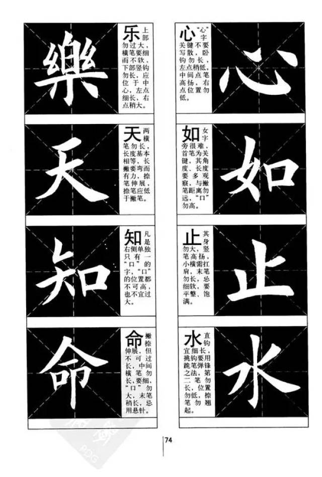 欧体字帖笔画结构分析,欧体楷书书法欣赏