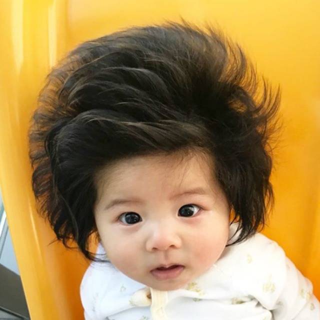 日本网红"爆炸头宝宝"接拍第一支洗发水广告,成为全球