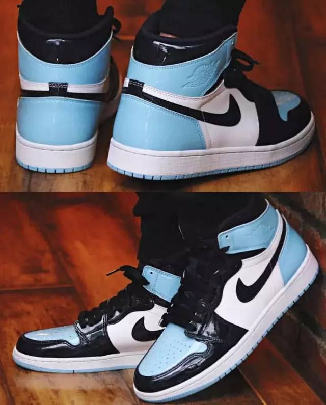 AJ1 2019年第一款漆皮材质的黑脚趾--“ASG”北卡蓝 全明星