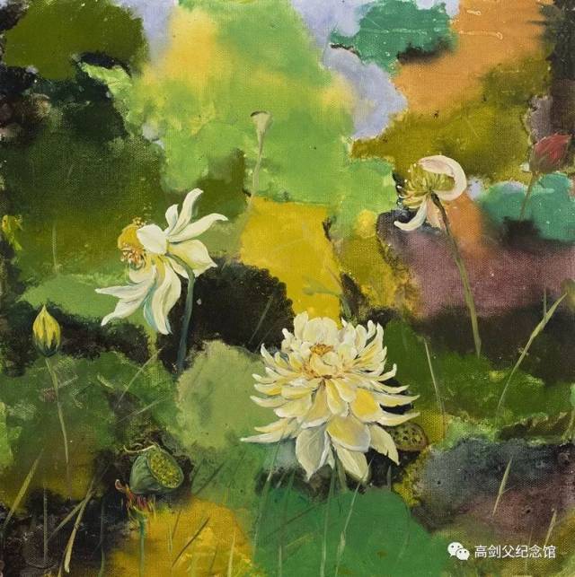 《荷花系列之四——荷光》50x50cm