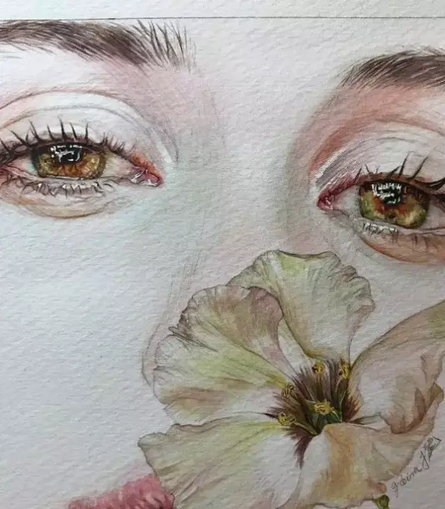 绘画欣赏 | 唯美手绘水彩眼睛插画,感觉像真的!