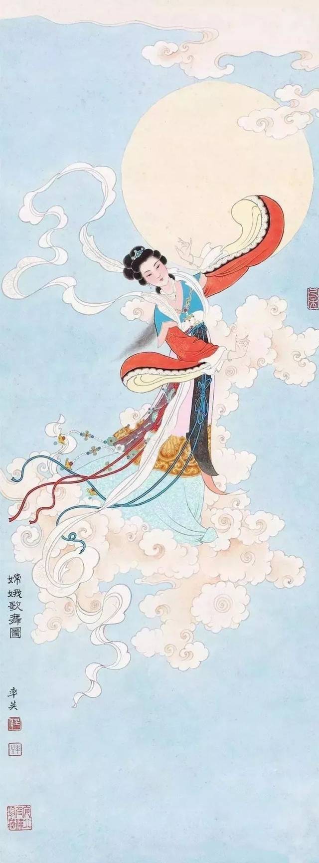 近现代艺术家们笔下的嫦娥,仙姿飘飘,秀美绝伦!