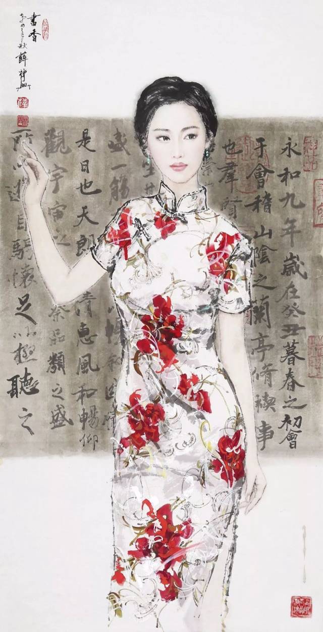 他国画中的美女,比冷军油画里的更养眼,个个美过范冰冰