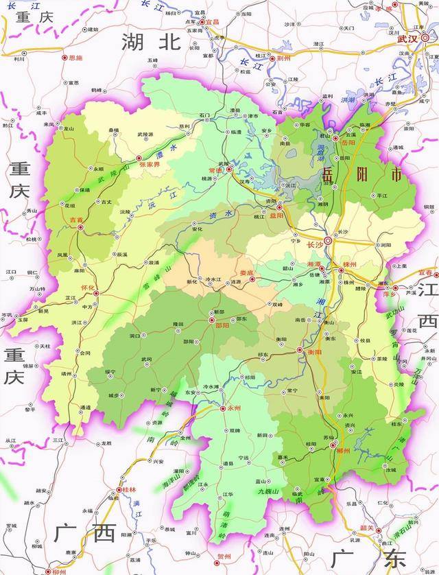 湖南省政区图