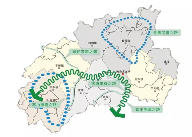 规划建设出了具有天台特色的品质美丽公路. 建设优化五条主干道