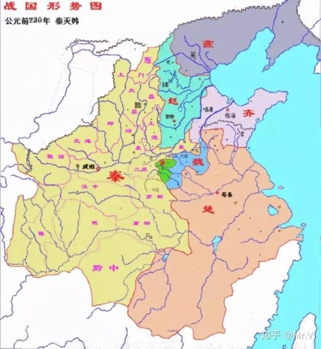 战国后期,秦国占领楚国半壁江山,夺上党高地,占领太行山以西 到了这