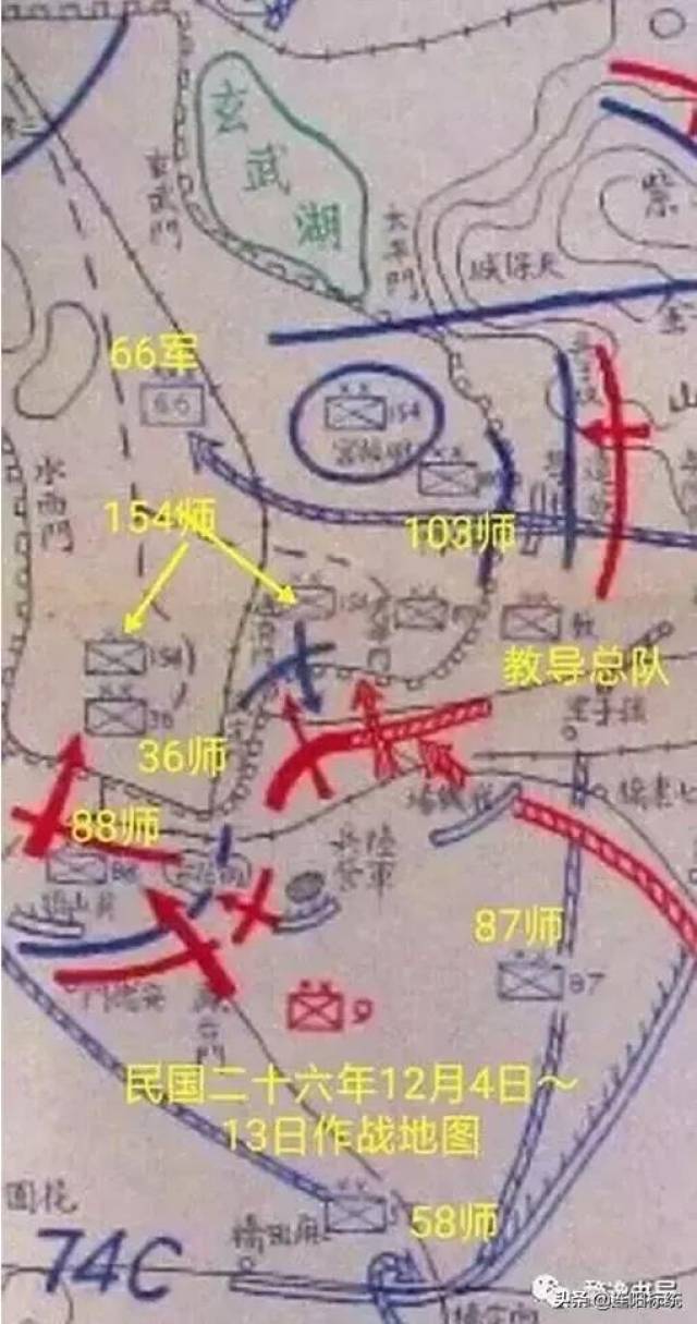 南京保卫战作战各部队布属图.