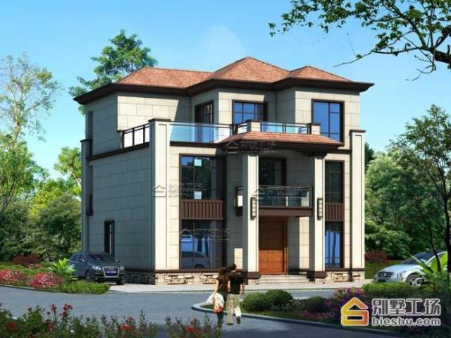 新农村自建三层别墅, 中式带复式客厅住宅纸