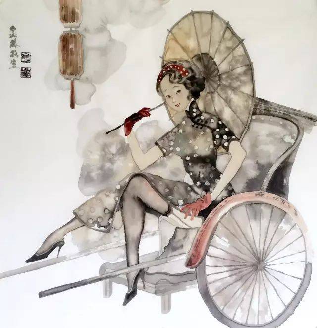 女画家金格格笔下的水墨美女!吸引着男人,也感召着女人!