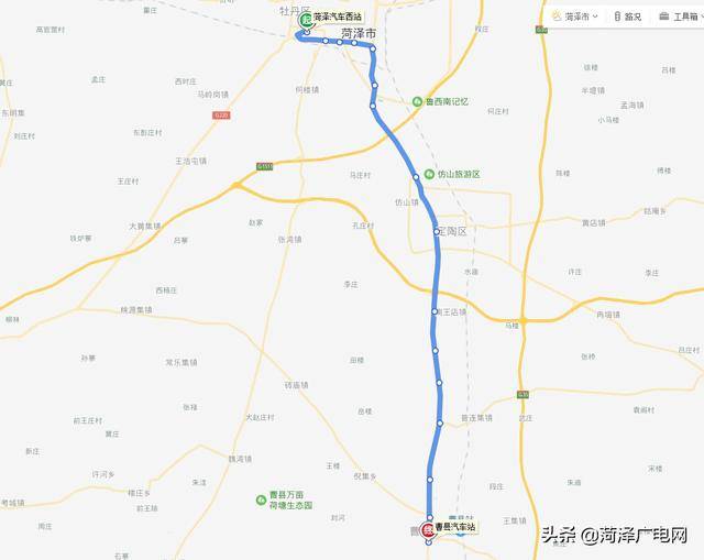 菏泽城际公交曹县线路(931)站点变更 增设圆梦新村站点