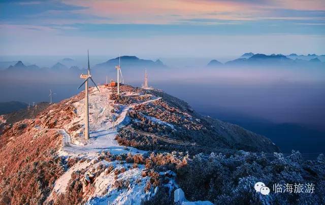 临海不多下雪 但是冬天看不到雪景总觉得少些什么 括苍山顶和羊岩山顶