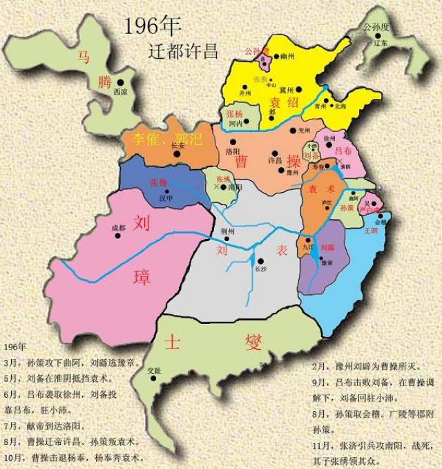 公元197年,袁术在寿春称帝, 曹操讨伐张绣两次均大败而归.