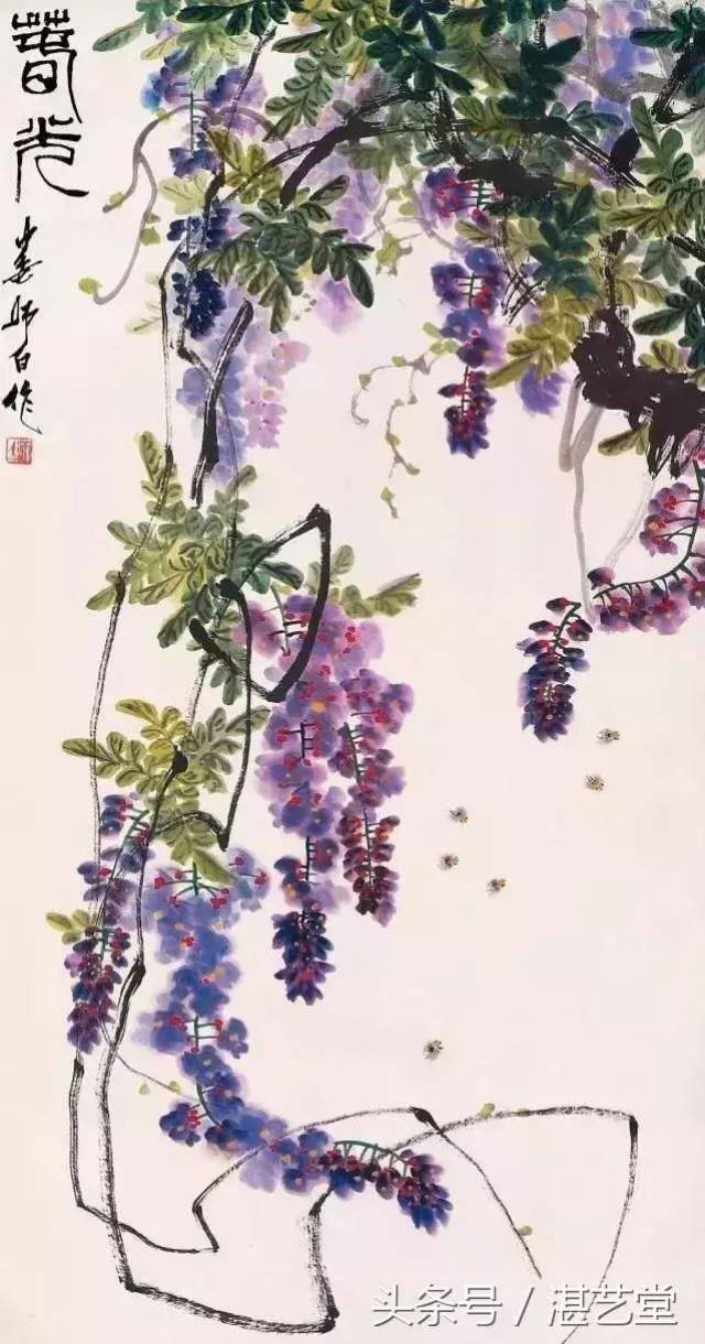 【国画知识】正是紫藤花开时 紫藤画法步骤详解