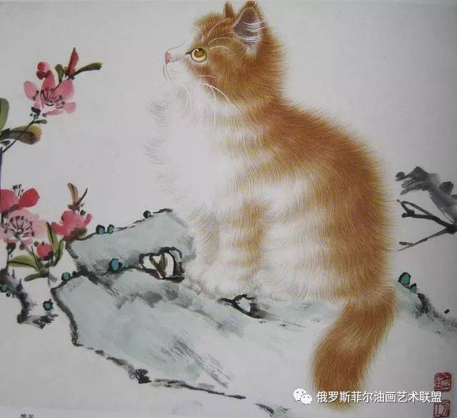 当代著名女画家,木版水印专家方工绘画工笔猫作品欣赏