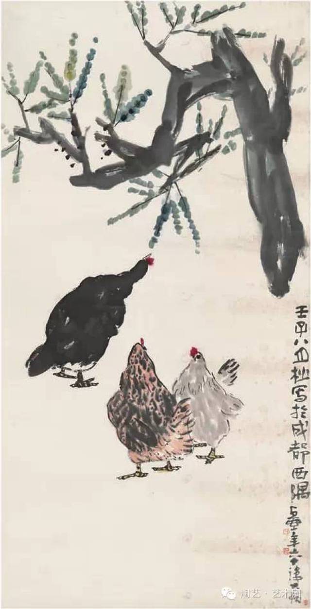 陈子庄画鸡,平中求奇