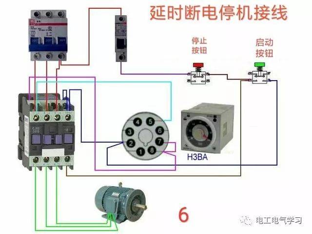 6,延时断电接线图,这里主要是延时继电器控制,延时继电器,有很多种类