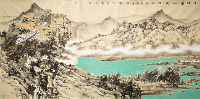 杜艳山水画作品像一首民谣,画面如舒缓平和的词曲音调