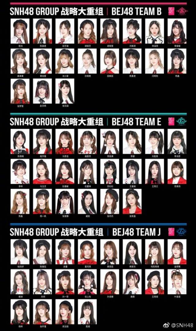 snh48进行全团大重组 解散五支队伍