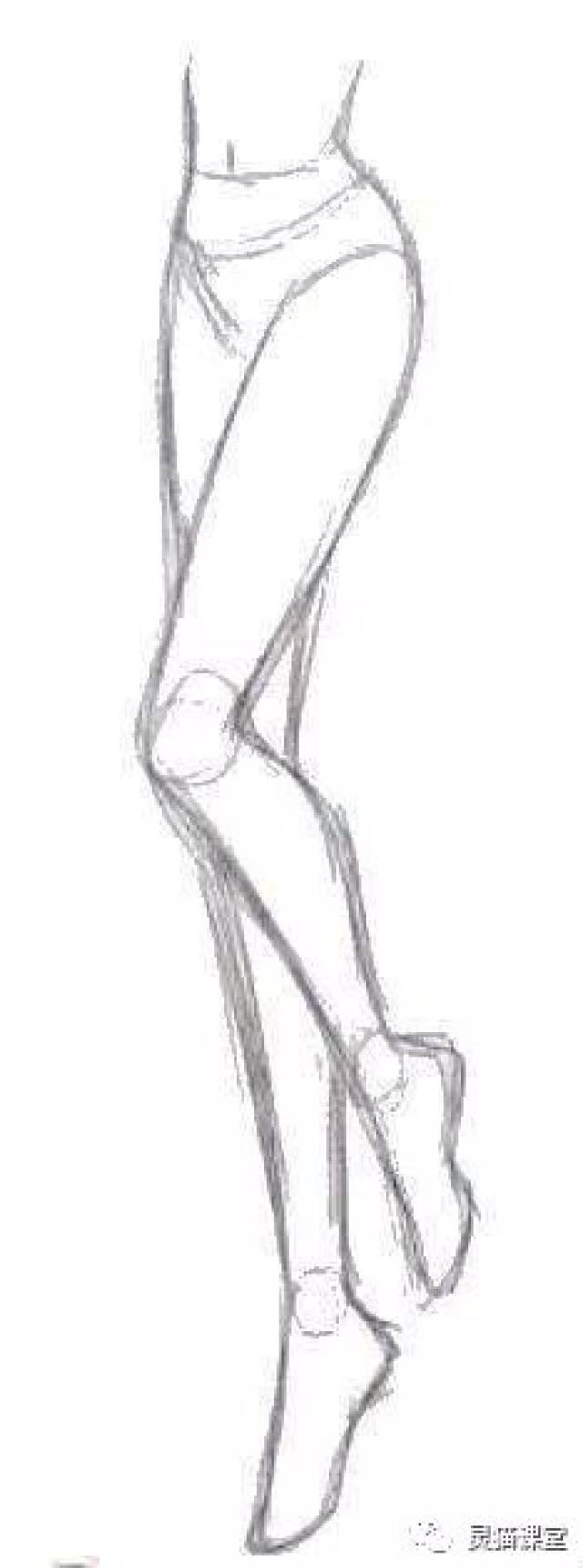 2.在结构图的基础上绘制出人物的双腿.