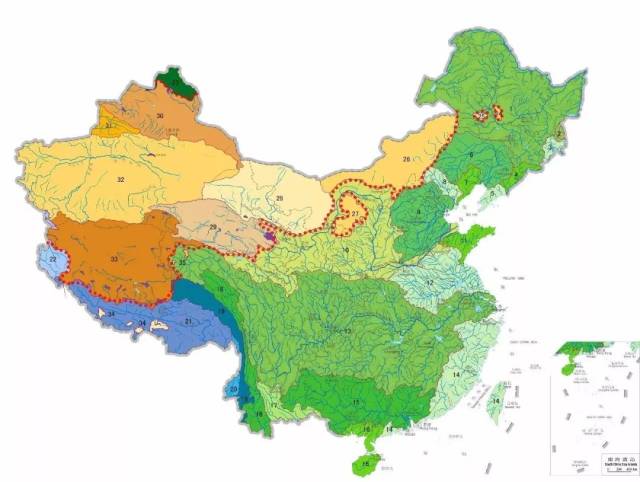 中国河流水系和内外流区地图/ 制图-大地理馆