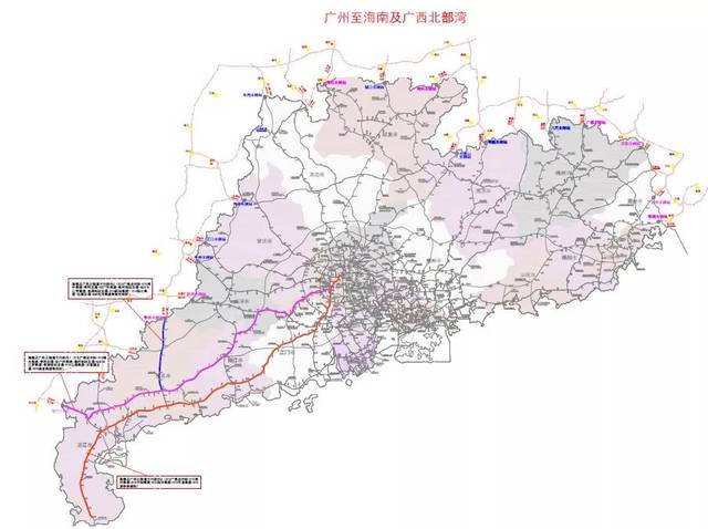 广州出省线路  从广州出发,通往湖南,广西东北部,江西,福建,广西北部