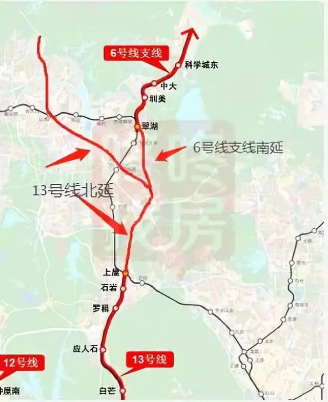 图片来源:深圳地铁 地铁6号线支线南延 解读:现有的6号线支线是从