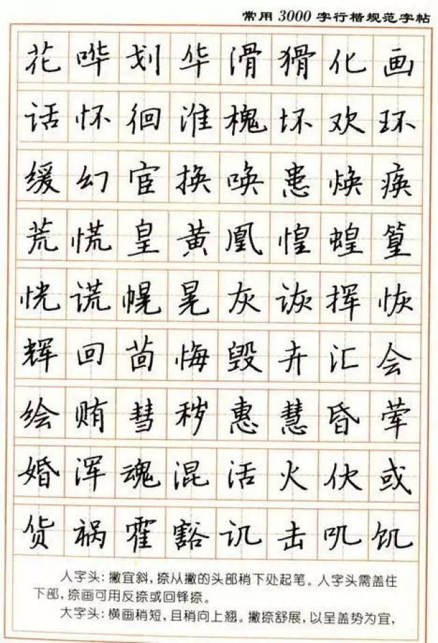 六棱格硬笔练字分享:适合所有人练的钢笔字贴3000字行楷
