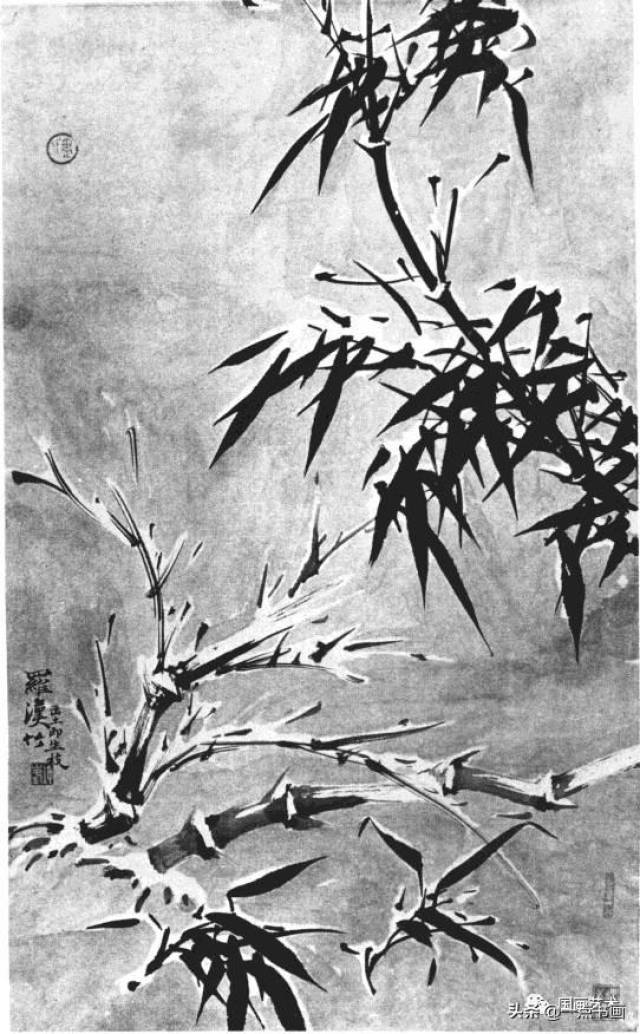 雪竹画法