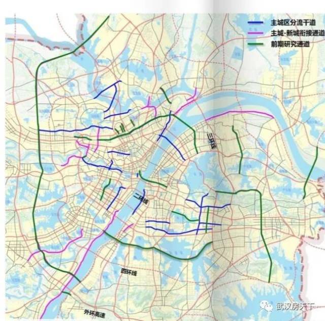 在江夏区域:武汉地铁15号线在武汉市轨道交通线网规划修编方案图