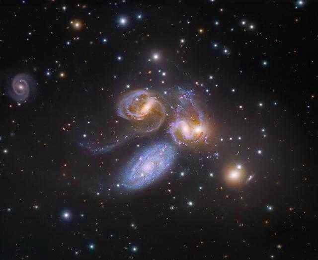 宇宙趣图;拉尼亚凯亚超星系团的引力异常处,星系的碰撞.