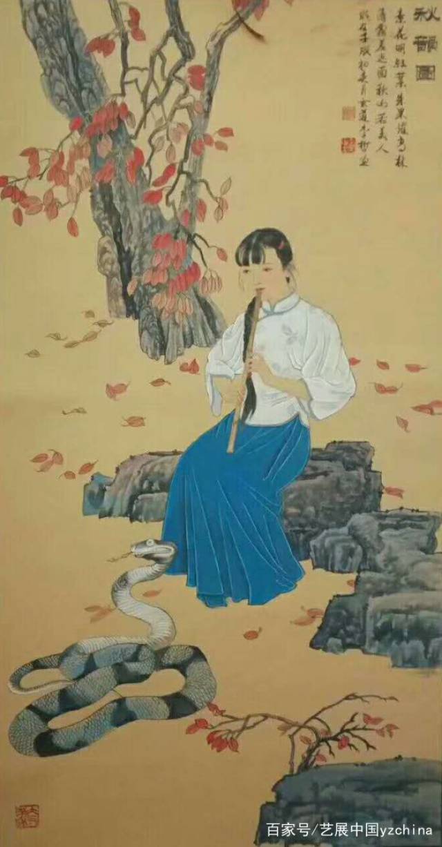 最后,我想引用作家于广欣赏画家李哲《仕女图》作品时写的一首诗,来