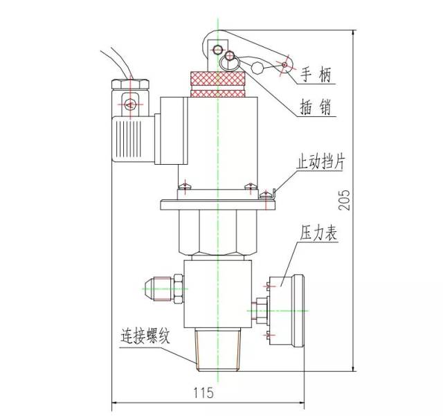 电磁瓶头阀安装在启动气体储瓶上,用以密封启动瓶内的启动气体.