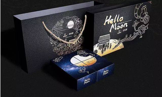 比如去年的 "hello moon"定制月饼礼盒