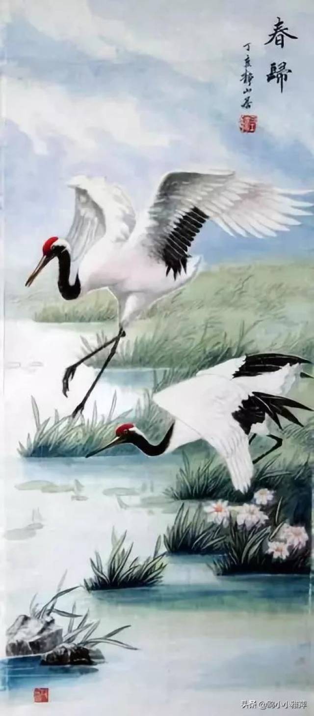 最美长鹤仙人图,愿你长寿安康
