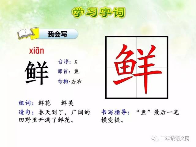 部编版二年级语文下册预习课文:第3课《开满鲜花的小