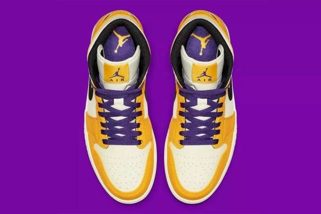 潮简讯 air jordan 1 mid 全新「lakers」配色